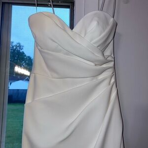 Chic Strapless White Wedding Dress